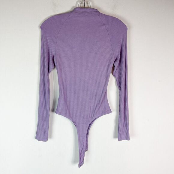 ASTR The Label Cutout Ribbed Thong Bodysuit Lavender Size M - Picture 4 of 8